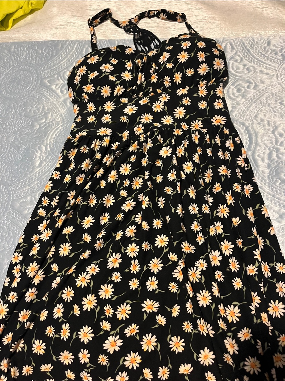 Derek Heart Black Daisy Halter Sundress